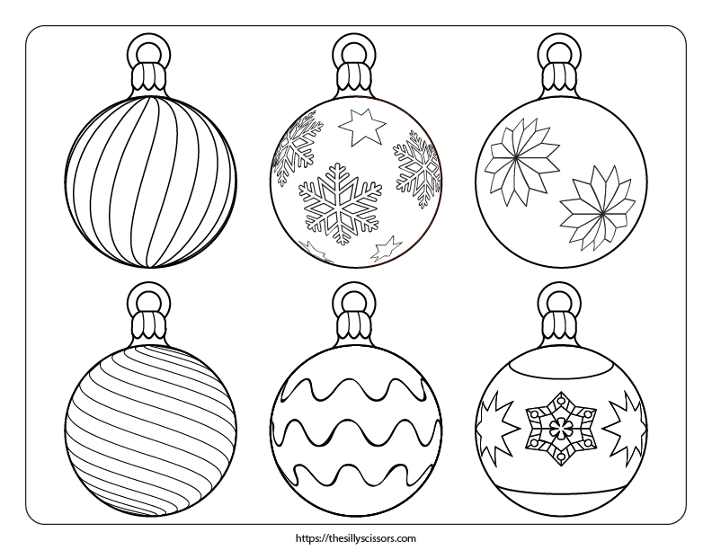 Christmas ornaments coloring page