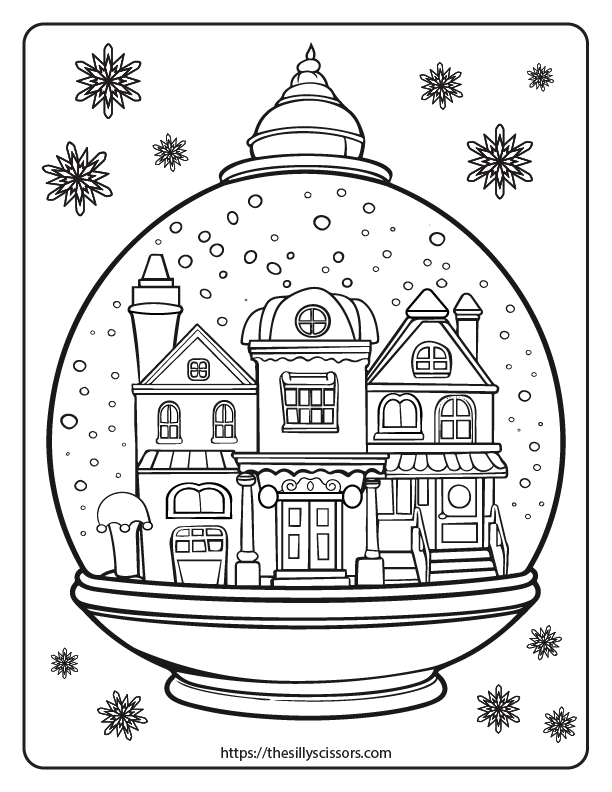 christmas snow globe coloring pages
