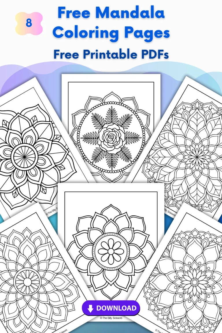 Free printable mandala coloring pages with floral, lotus and rose designs.