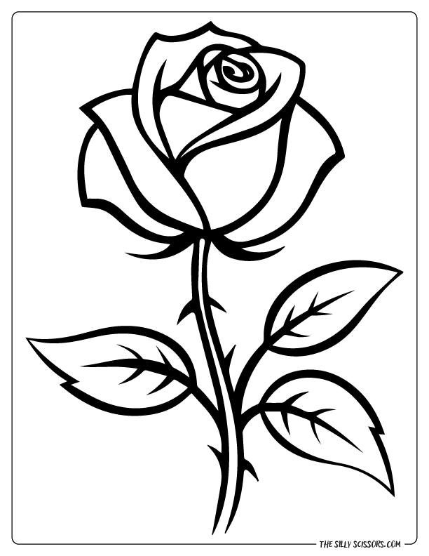 Simple Single Rose Outline
