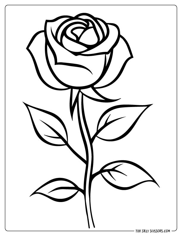 Realistic Rose Outline