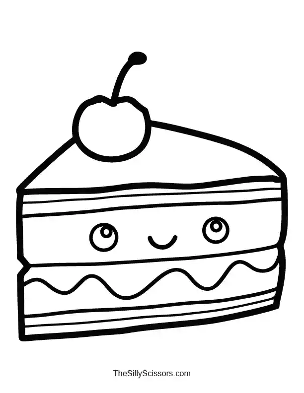 Easy Cake Coloring Pages