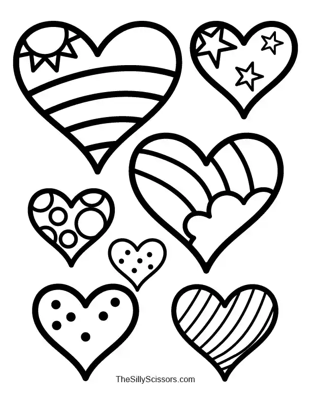 Rainbow Heart Coloring Page