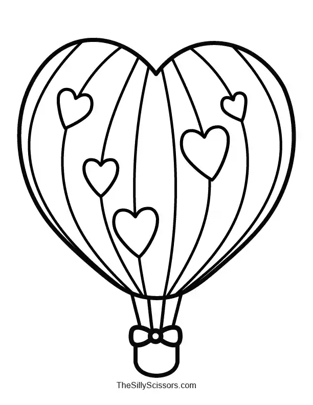 Simple Hot Air Balloon Coloring Page