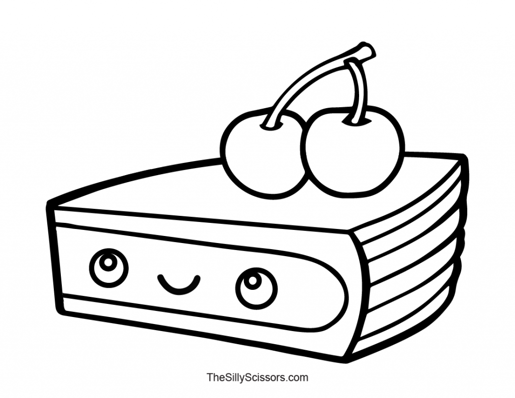 Easy Cake Coloring Page