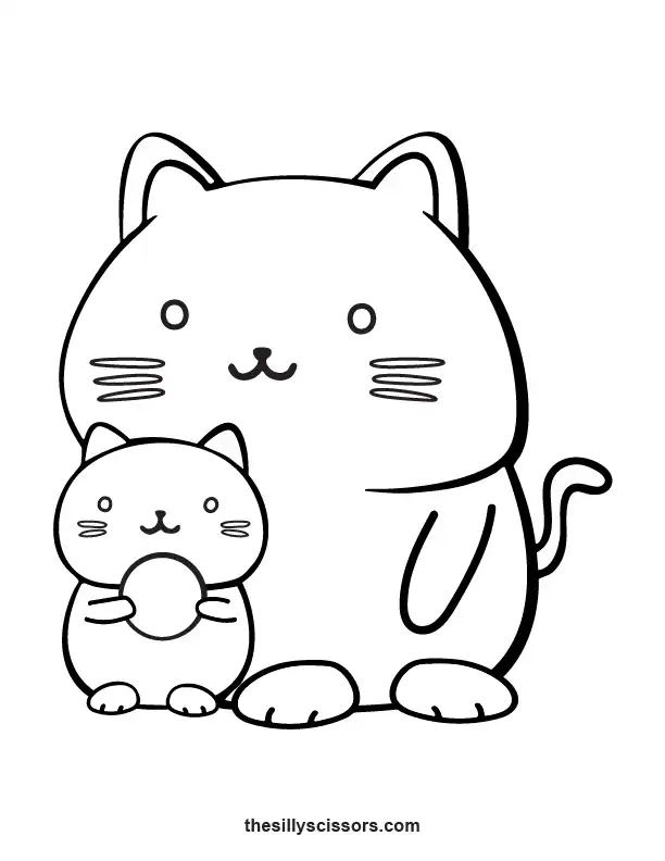 2 Cats Playing with a Ball 