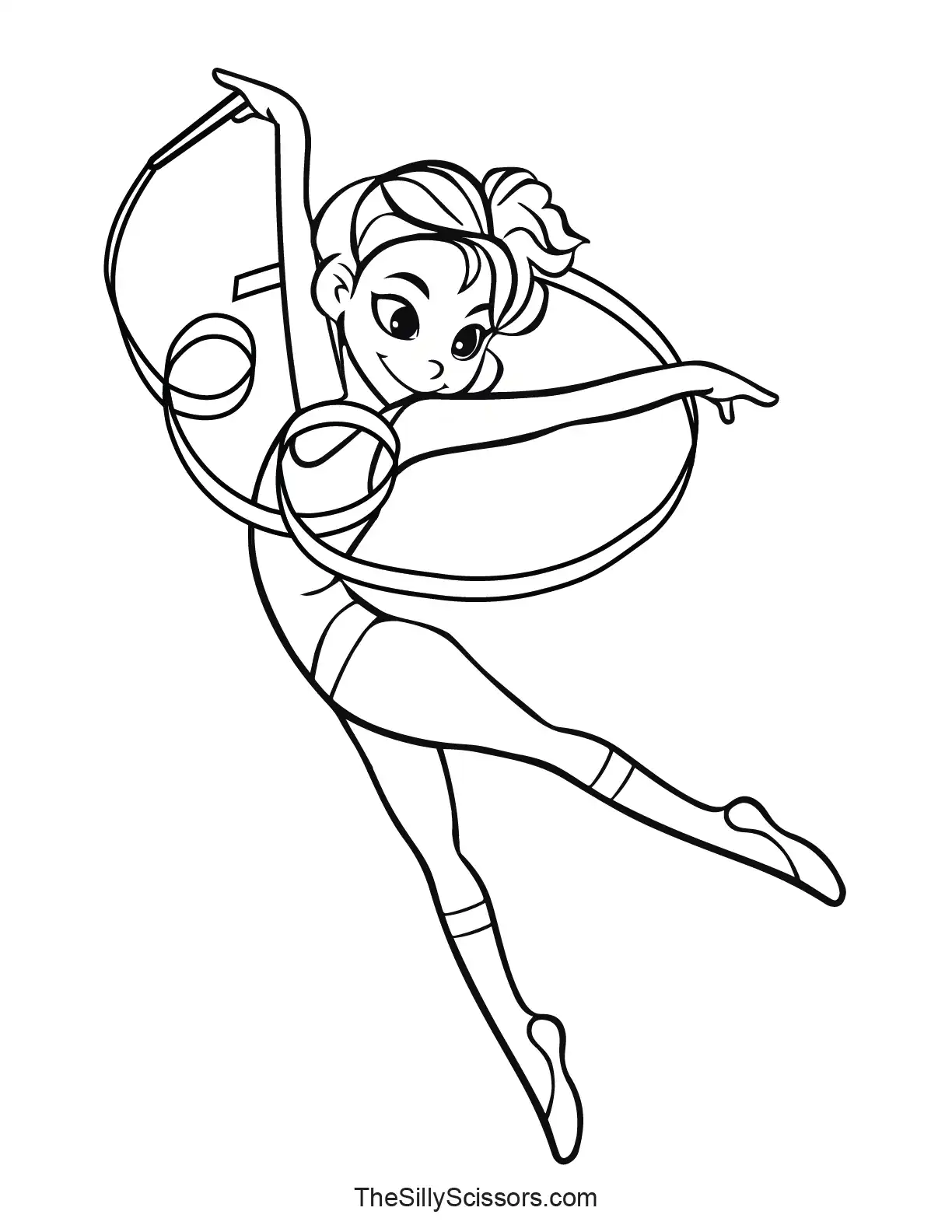 cartoon-gymnast-ribbon-coloring-page – cartoon gymnast with ribbon