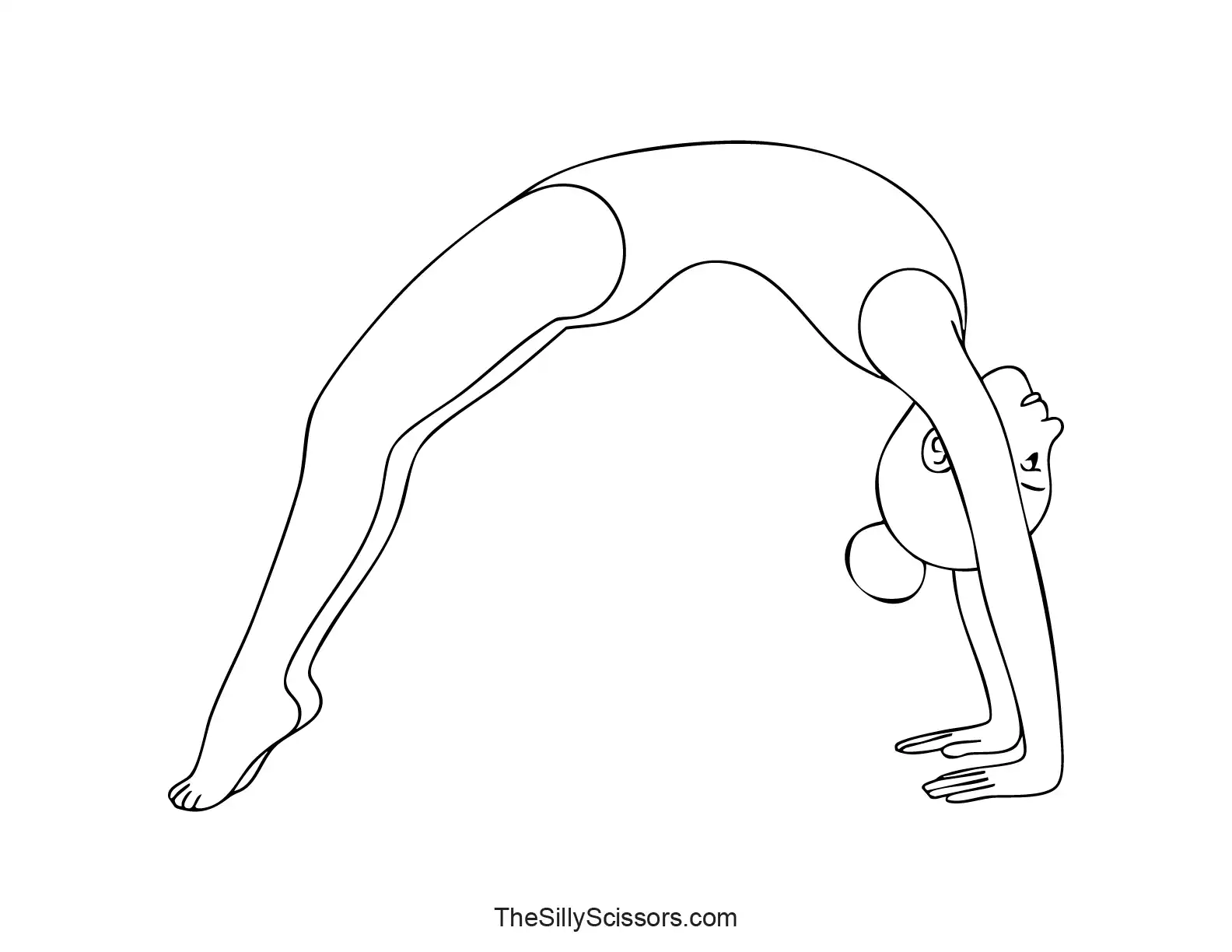 gymnast-backbend-coloring-page – gymnast arching in a backbend