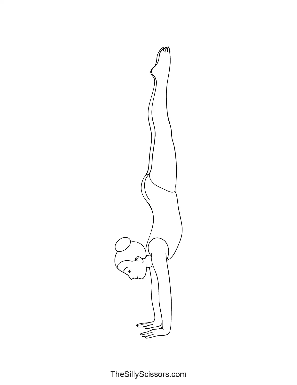 gymnast-handstand-coloring-page – gymnast balancing in a handstand