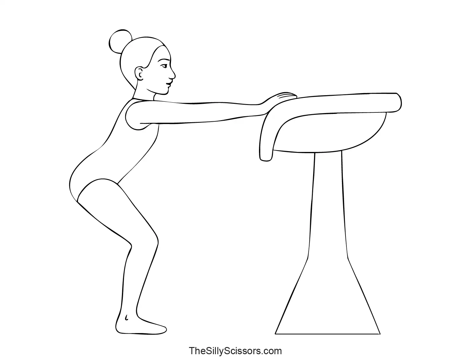 gymnast-vault-hold-coloring-page – gymnast preparing on vault table