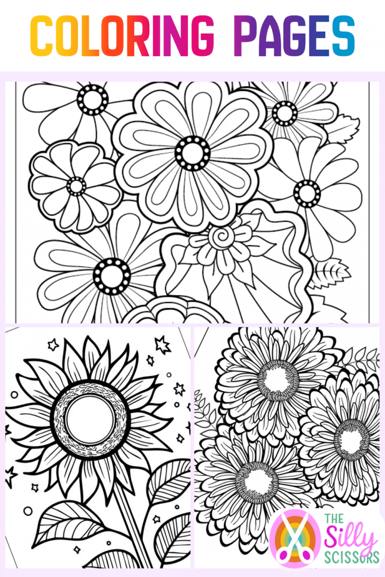 Adult flower coloring pages with detailed floral designs, free printable PDF for relaxing coloring.
